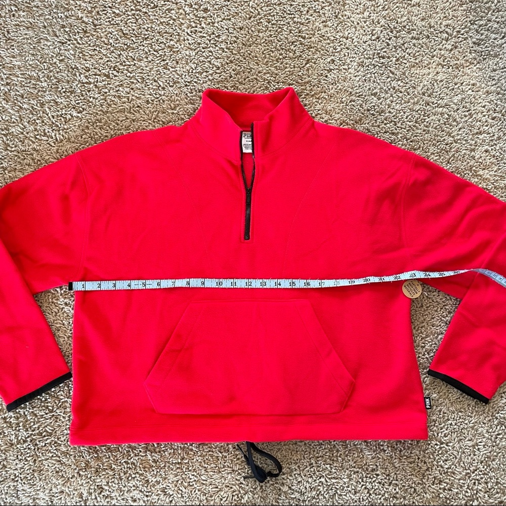 Victoria’s Secret PINK Polar Fleece Pullover Sweater Red Black Size Medium - Picture 7 of 11